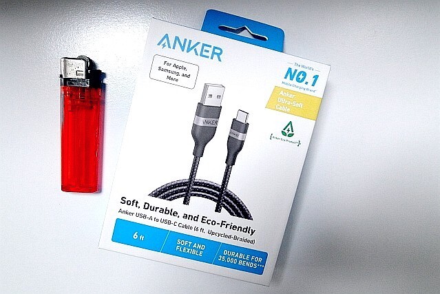 【未使用・1.8m】Anker USB-C & USB-A ケーブル (高耐久ナイロン) 【定形外180円か390円/レターパックプラス600円】拍卖