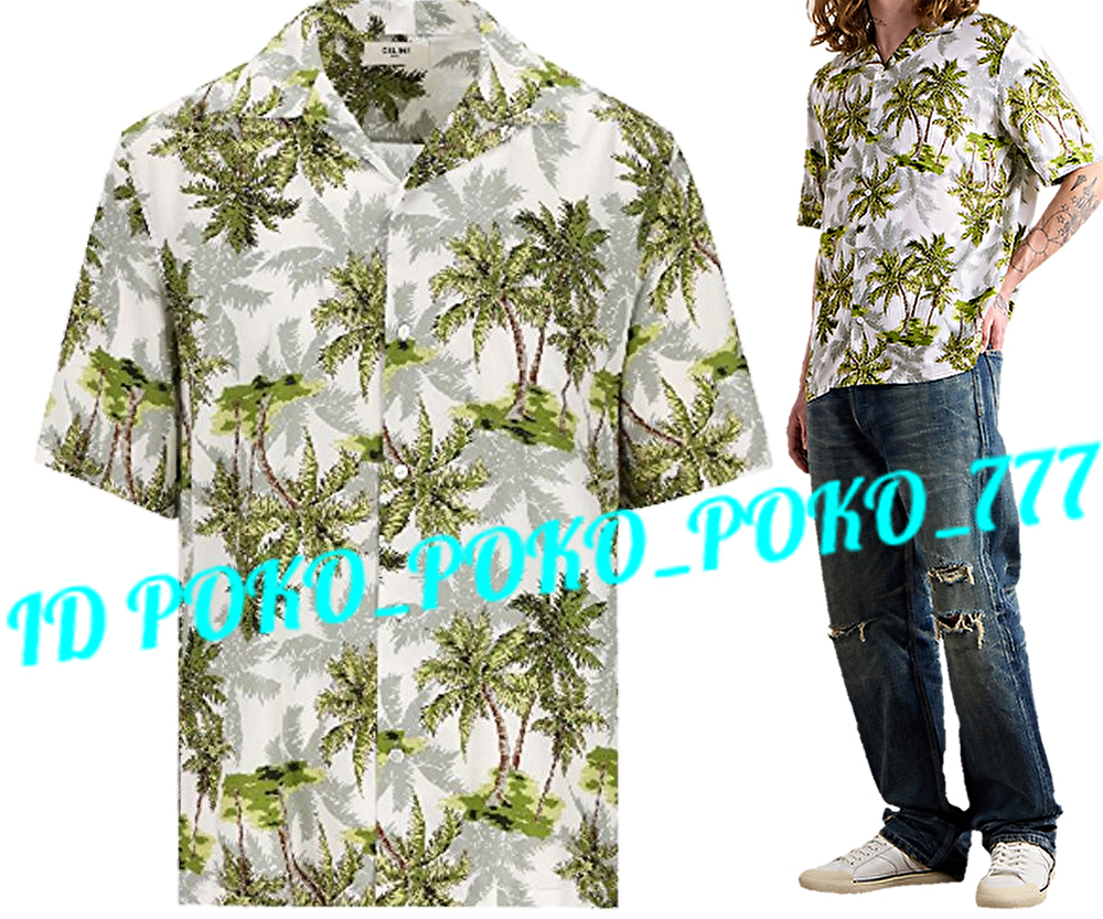 未使用 24SS 定価15万 セリーヌ CELINE パームツリー ハワイアン 半袖 シャツ アロハ シャツ Tシャツ エディ スリマン 拍卖