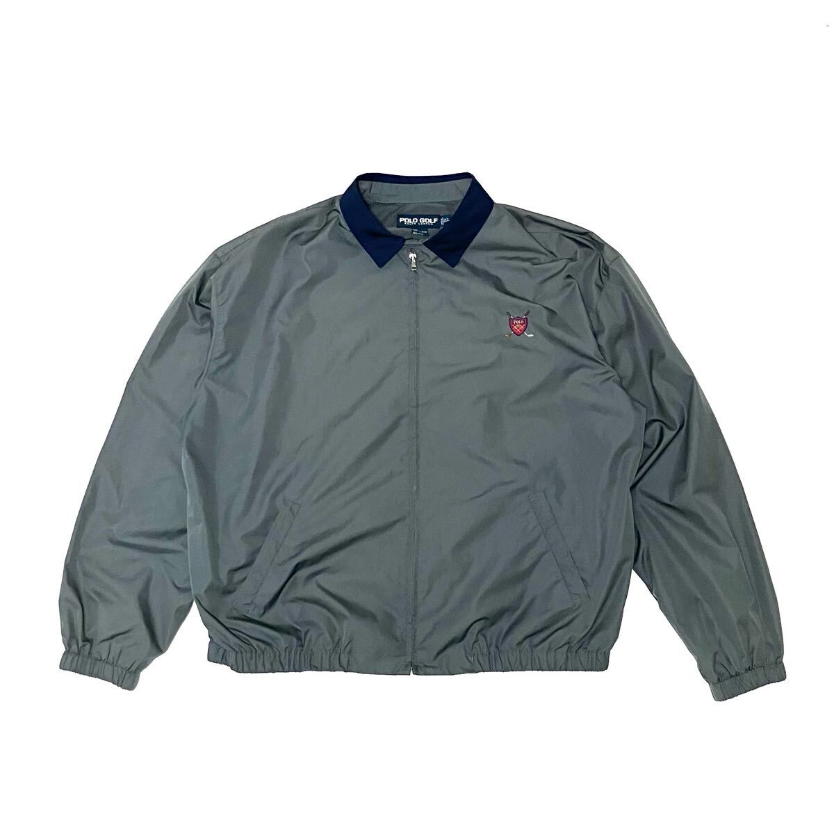 美品 XXL ポロ ゴルフ Polo Golf ナイロン スウィングトップ グレー ラルフローレン ロゴ 刺繍 90’s 90年代 ジャケット ライトアウター 拍卖