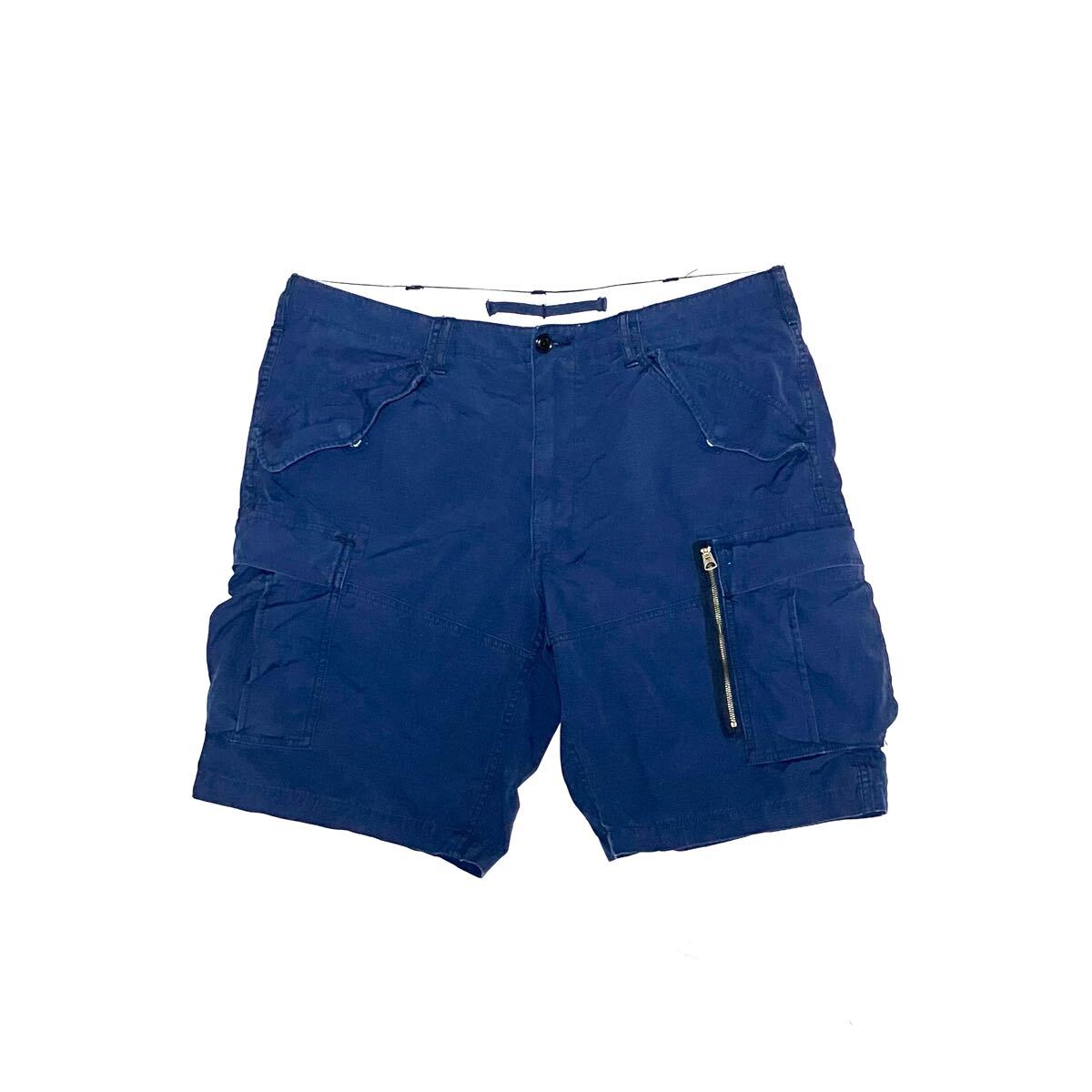 W40 ポロ ラルフローレン コットン フライト ショーツ カーゴ ハーフパンツ ミリタリー ネイビー 紺色 ビッグサイズ Polo Ralph Lauren 拍卖