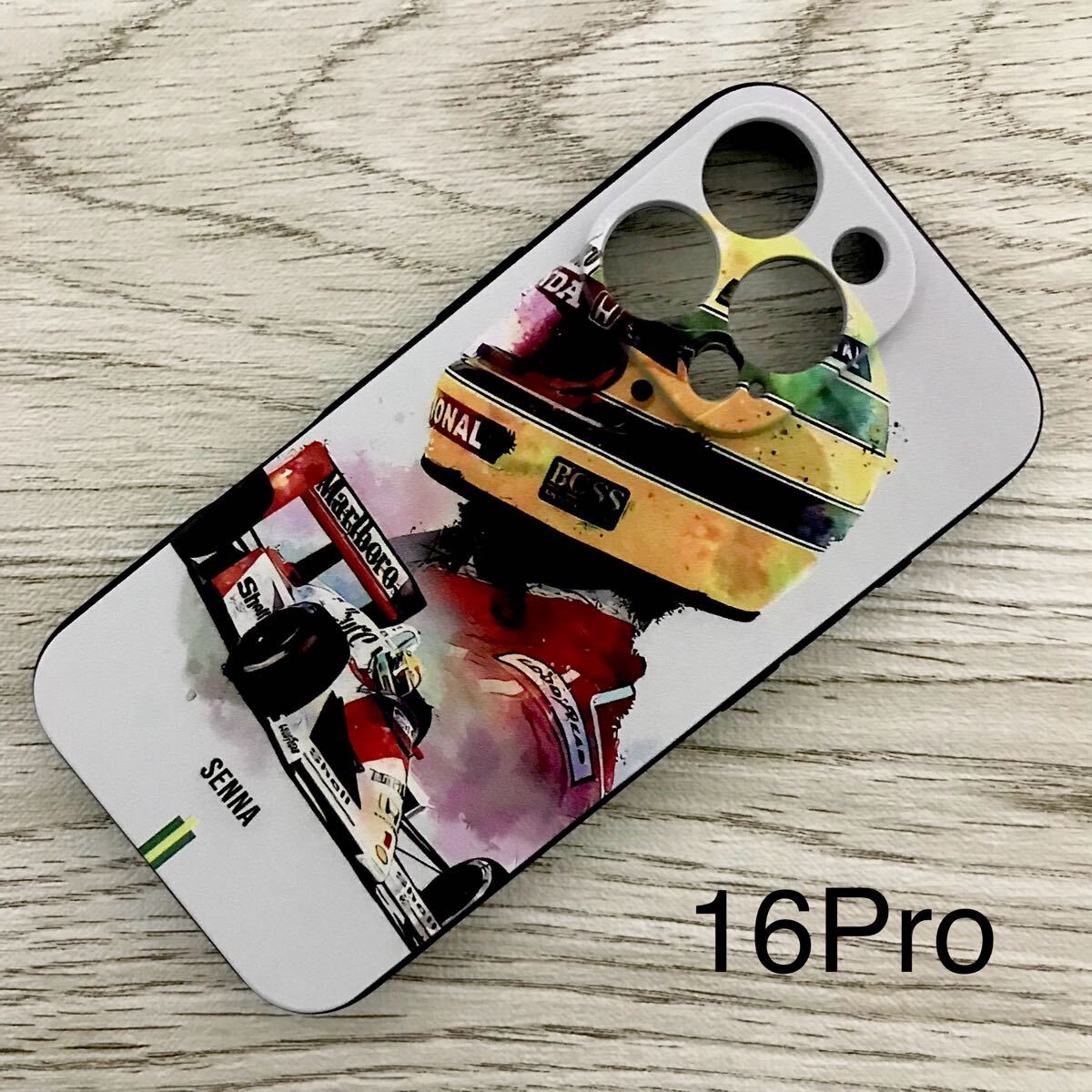 アイルトン・セナ アート iPhone 16 Pro ケース F1 マクラーレン ホンダ McLaren Honda スマホ拍卖