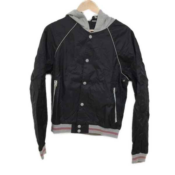 アルマーニジーンズ ARMANIJEANS ブルゾン サイズ48 M - 黒×グレー メンズ 長袖/ジップアップ/春/秋 ジャケット拍卖