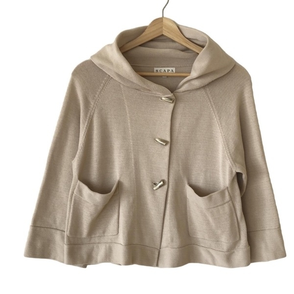 スキャパ Scapa カーディガン サイズ38 L - ベージュ レディース 七分袖 トップス拍卖