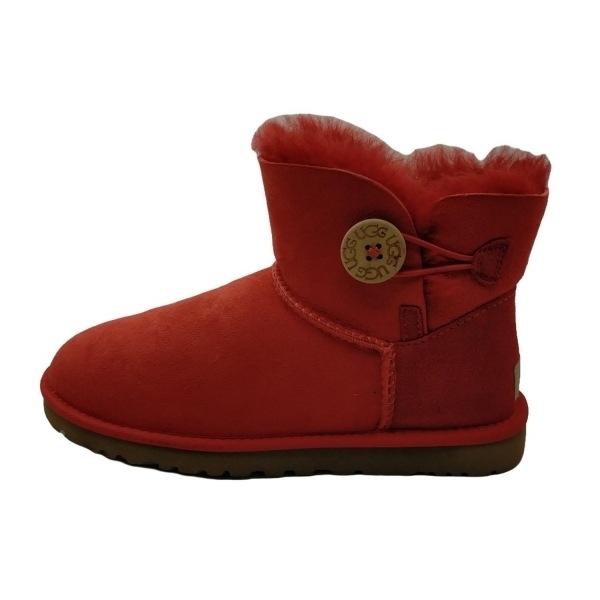 アグ UGG ショートブーツ 23 3352 ミニベイリーボタン ムートン レッド レディース 美品 靴拍卖