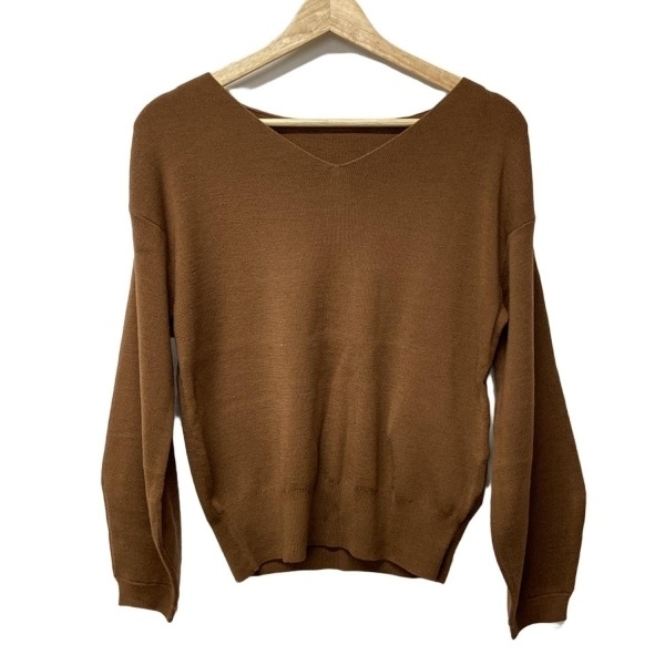 ナノユニバース nano universe 長袖セーター/ニット サイズ38 M - ブラウン レディース 長袖/毛玉レスニット前後2WAYプルオーバー 美品拍卖