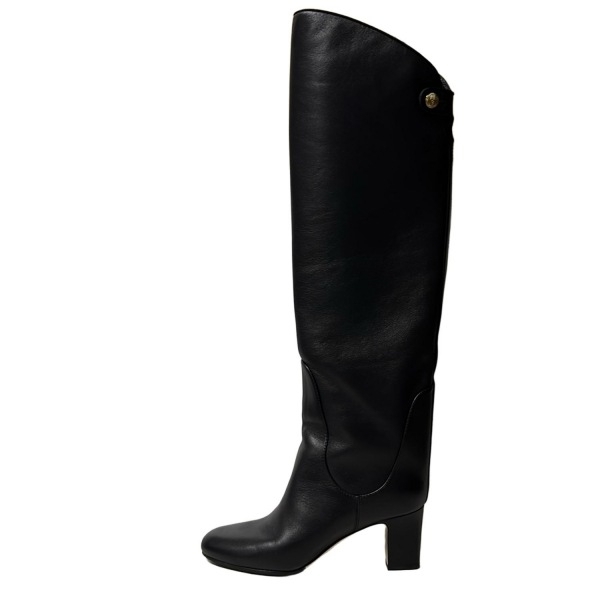 ジミーチュウ JIMMY CHOO ロングブーツ 38 - レザー 黒 レディース ニーハイ/アウトソール張替済 美品 靴拍卖