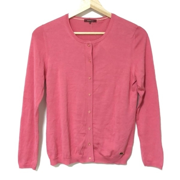 アマカ AMACA カーディガン サイズ40 M - ピンク レディース 長袖 美品 トップス拍卖
