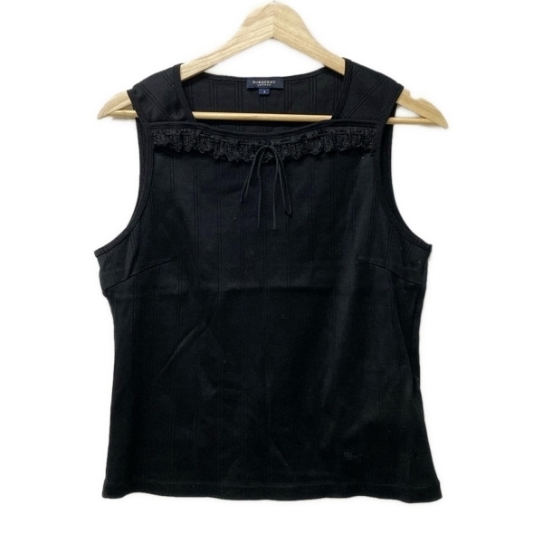 バーバリーロンドン Burberry LONDON タンクトップ サイズ4 - 黒 レース/リボン トップス拍卖