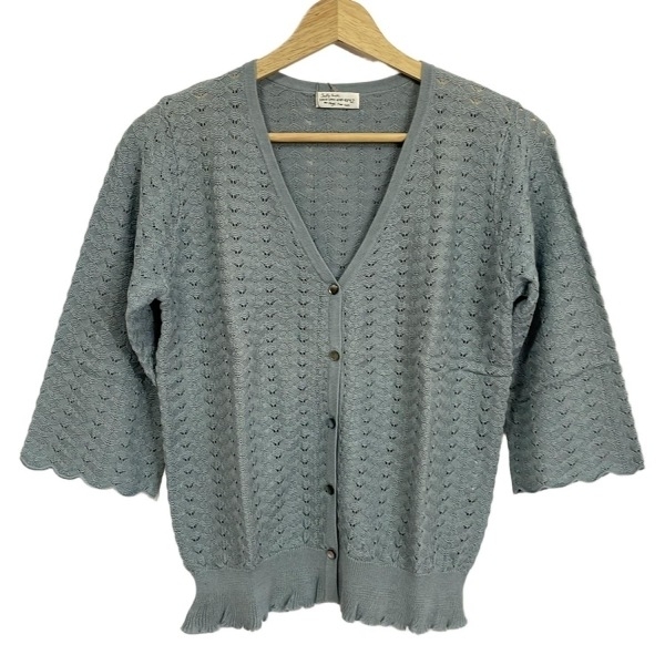 サリースコット Sally Scott カーディガン サイズM - ブルーグレー レディース 長袖/ニット 新品同様 トップス拍卖