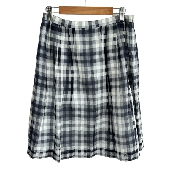 セオリーリュクス theory luxe スカート サイズ36 S - ネイビー×白 レディース ひざ丈/チェック柄 美品 ボトムス拍卖