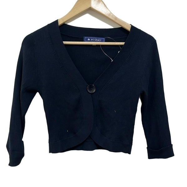 エムズグレイシー M'S GRACY カーディガン サイズ38 M - ダークネイビー レディース 七分袖 トップス拍卖