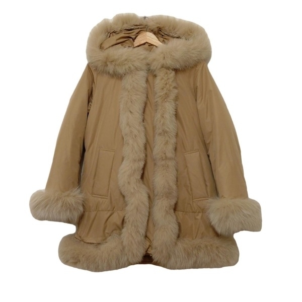 グレースコンチネンタル GRACE CONTINENTAL ダウンコート サイズ38 M - コットン、ダウン、ファー、フォックス ライトブラウン レディース拍卖