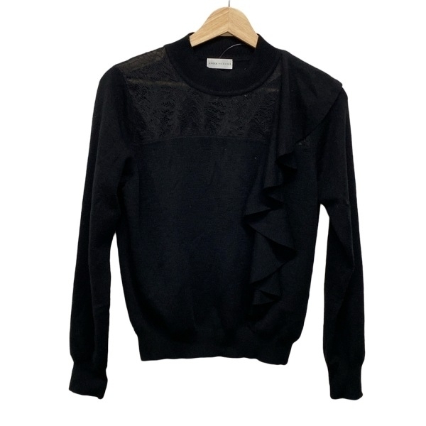 エポカザショップ EPOCA THE SHOP 長袖セーター/ニット サイズ38 M - 黒 レディース ハイネック/フリル/レース 美品 トップス拍卖
