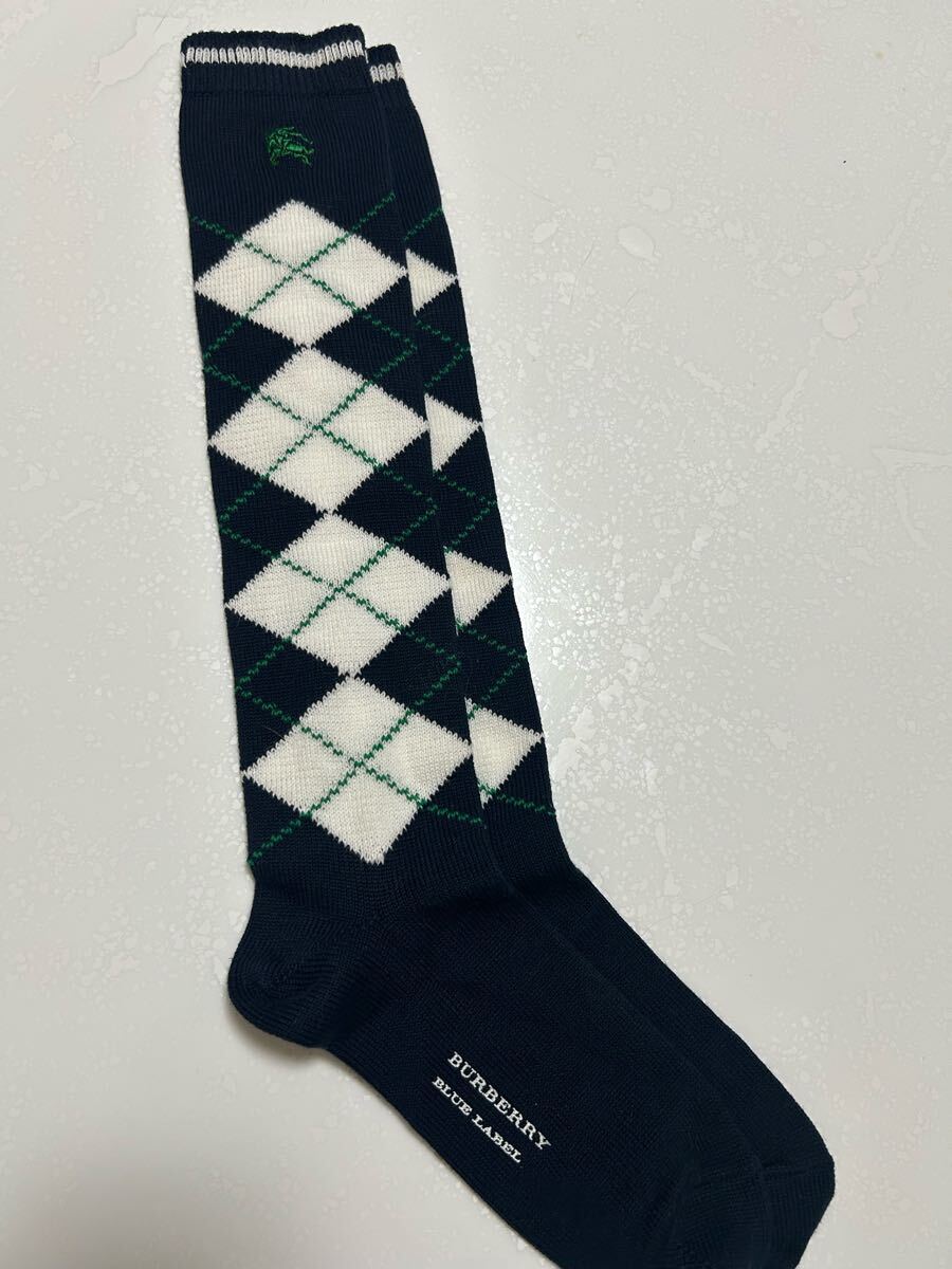 バーバリーブルーレーベル バーバリーチェック ハイソックス拍卖