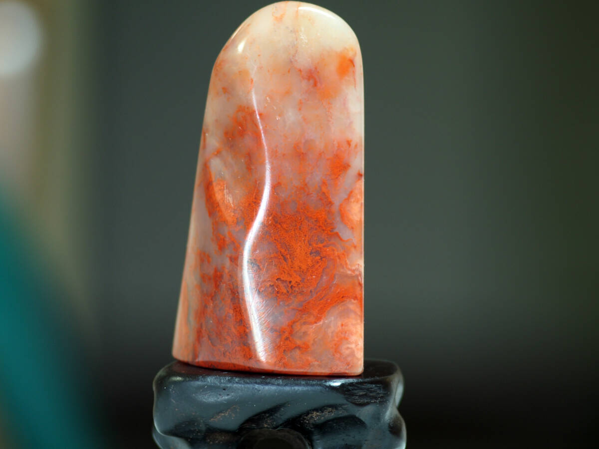 古印材 鶏血凍石 F ▲検: 天然石 書家篆刻家 愛蔵品 書道具 文房四寶 田黄 寿山石 古玩 呉昌碩 中国文物拍卖