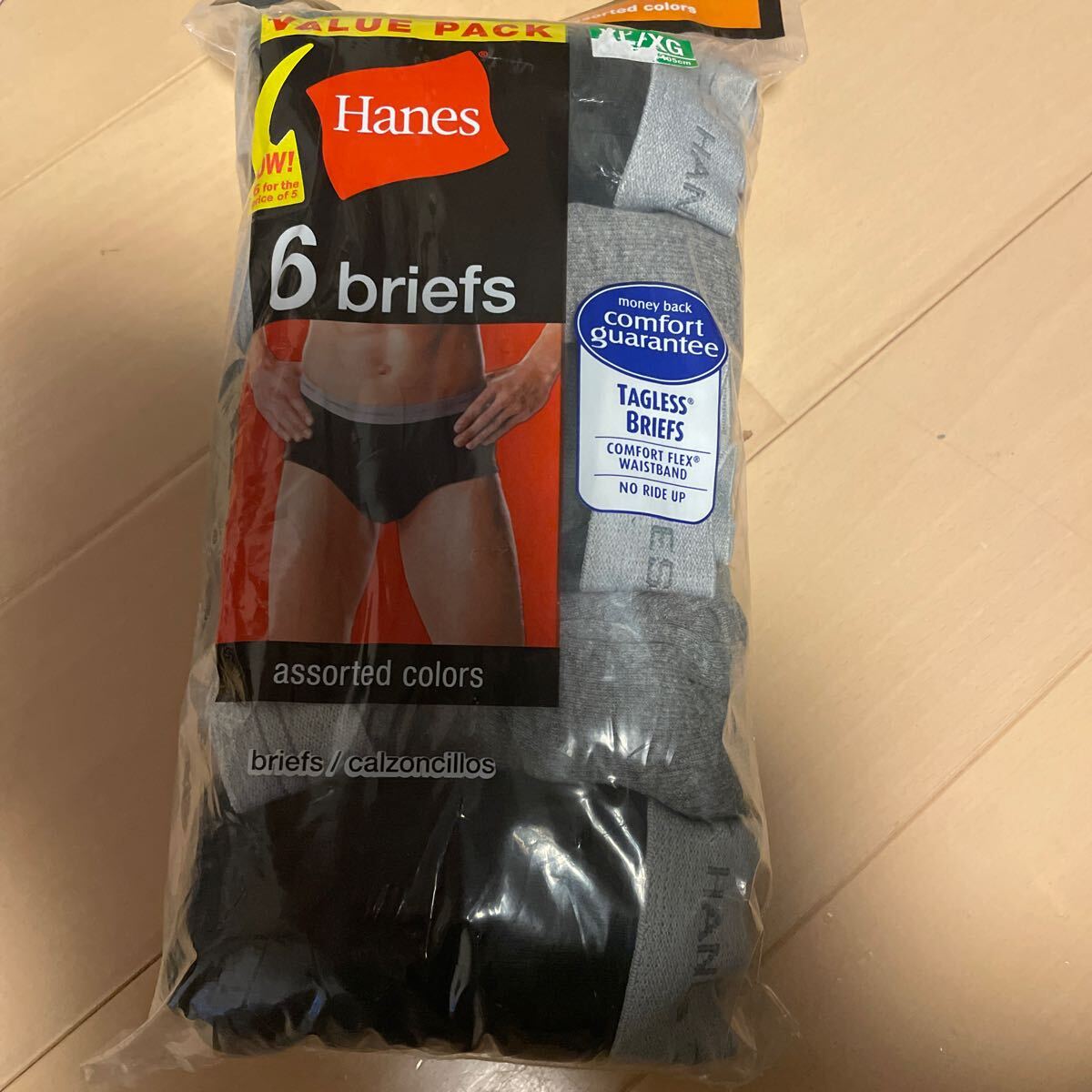 送料込み 新品 Hanes ヘインズ タグレスブリーフ6枚セット サイズXL 送料無料拍卖