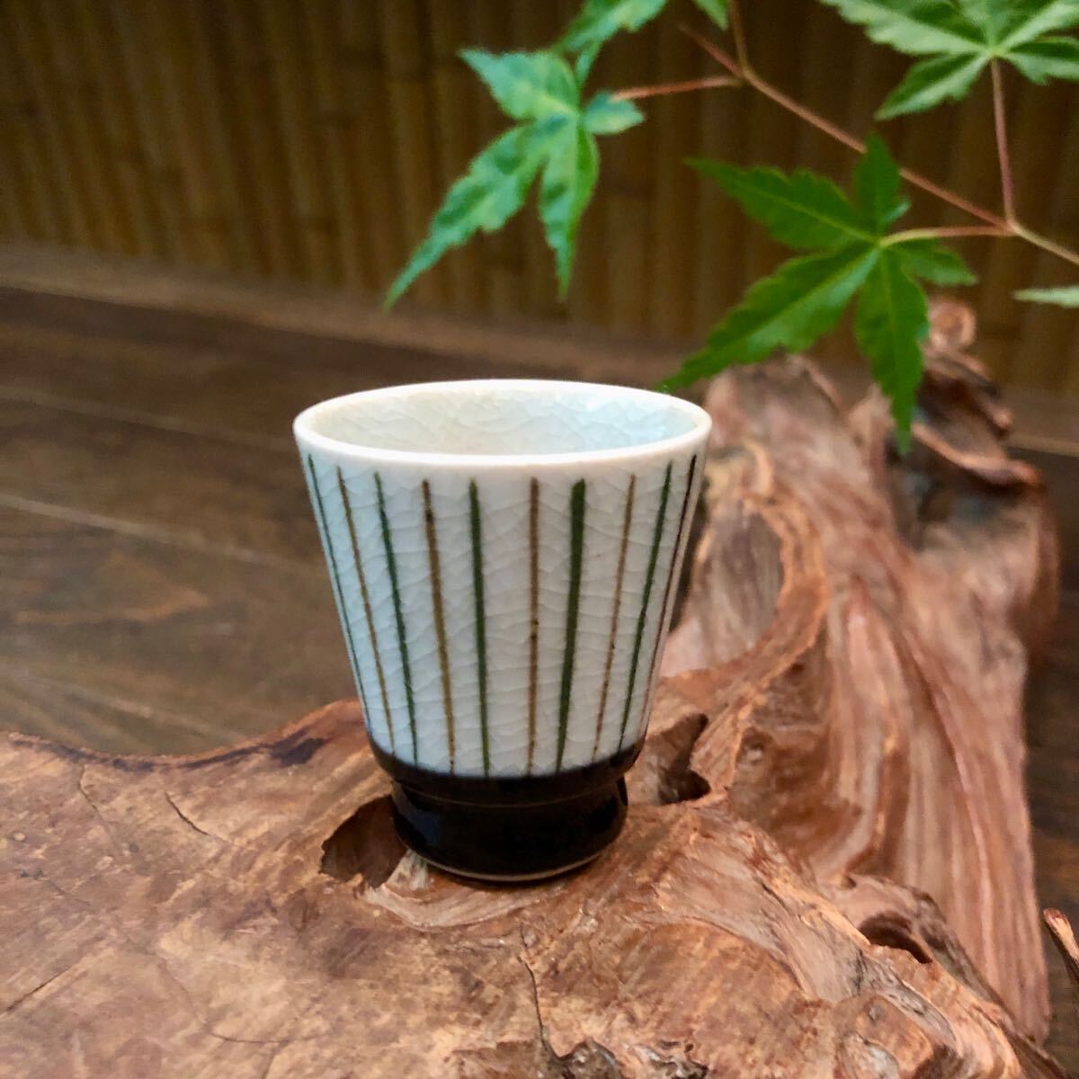 十草 貫入 猪口★杯 盃 酒器 古民家 風流 割烹 粋 レトロ 晩酌 風雅 和食 ビンテージ 侘び寂び 数奇 風情 アンティーク 膳 高台 料理拍卖