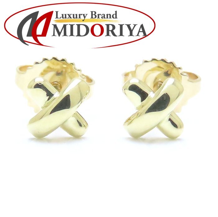 TIFFANY&Co. ティファニー クロスステッチ ピアス K18YG イエローゴールド/293765【中古】拍卖