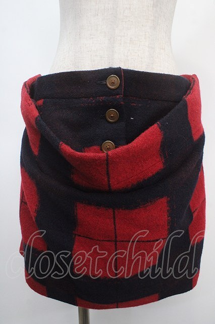 ヴィヴィアンウエストウッド 中古 / タータンチェック柄ウールスカート 2 レッド Y-25-04-30-068-sk-SZ-ZY拍卖