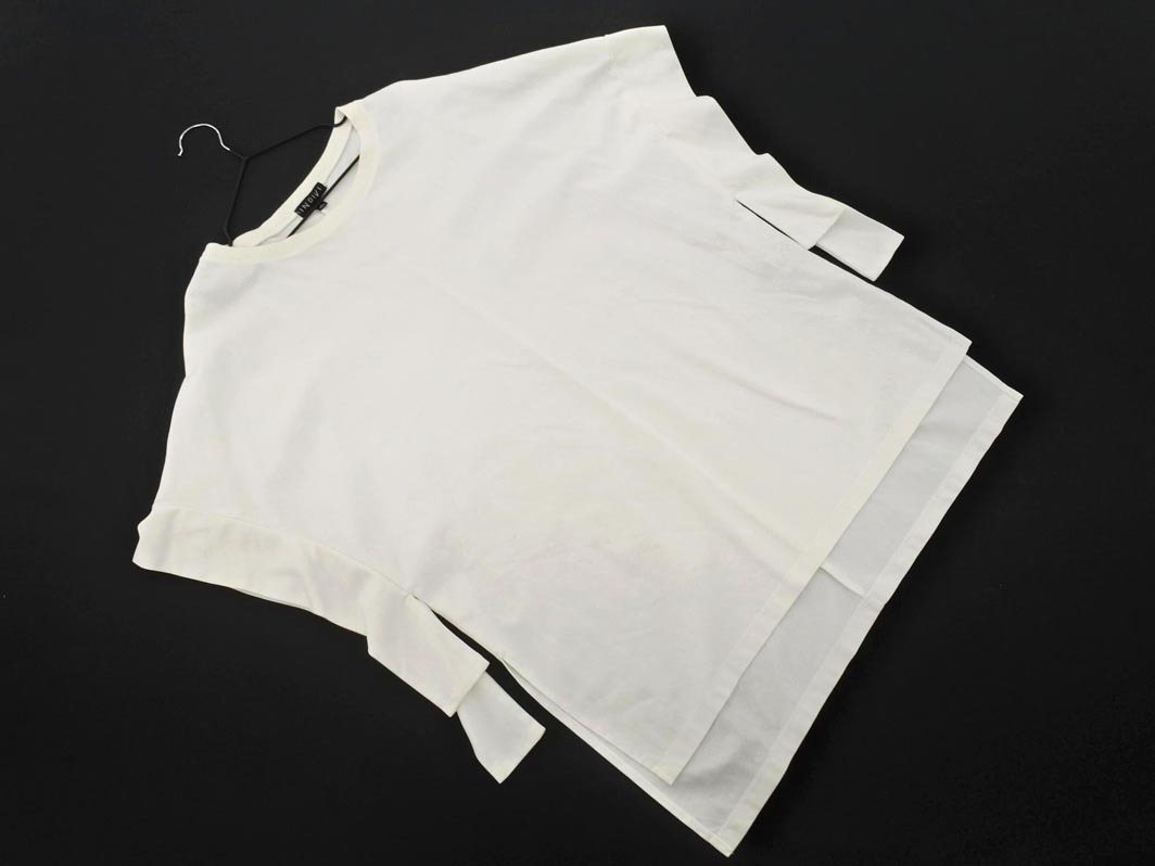 INDIVI インディヴィ ワイド幅 カットソー size38/白 ■◆ ☆ feb4 レディース拍卖