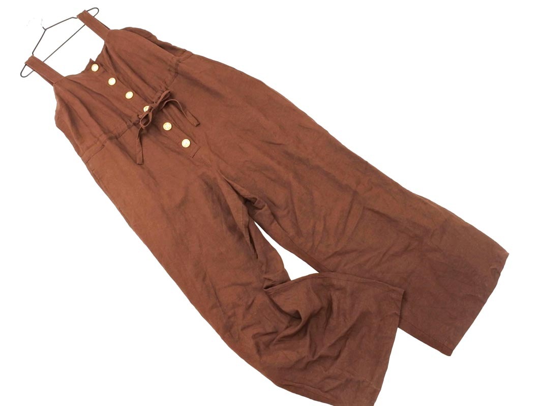 MOUSSY マウジー リネン混 サロペット オーバーオール size1/茶 ■◆ ☆ feb4 レディース拍卖