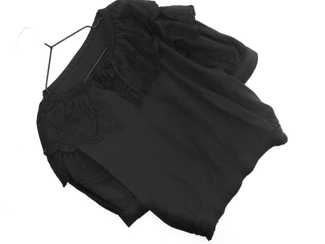 ネコポスOK FREE’S MART フリーズマート レース ブラウス シャツ sizeF/黒 ■◆ ☆ feb5 レディース拍卖