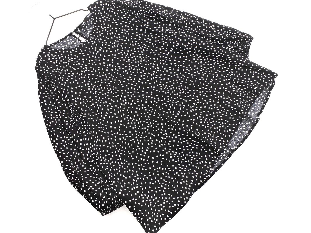 ネコポスOK ZARA ザラ ドット ブラウス シャツ sizeM/黒 ■◇ ☆ feb6 レディース拍卖