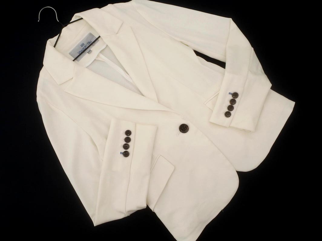 Viaggio Blu ビアッジョブルー テーラード ジャケット size1/オフホワイト ■◇ ☆ fec0 レディース拍卖