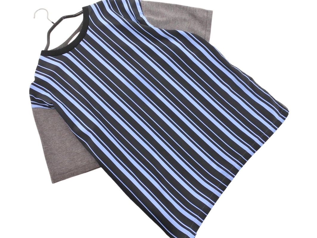 ネコポスOK ABAHOUSE アバハウス 切替 カットソー size46/グレーx黒 ■◆ ☆ fec1 メンズ拍卖