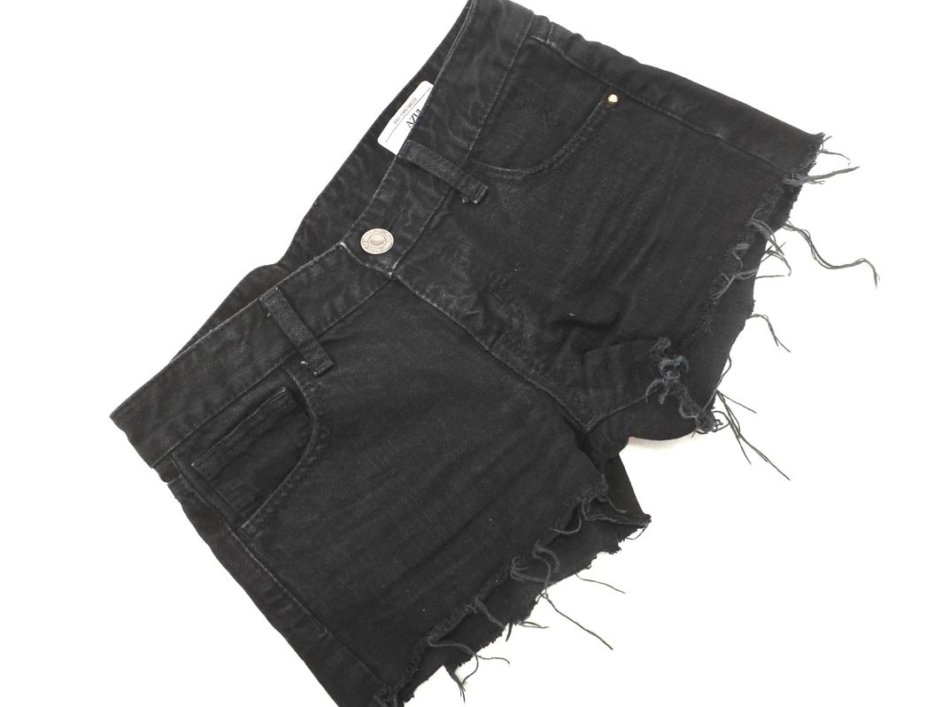 AZUL BY MOUSSY アズールバイマウジー カットオフ デニム ショート パンツ size25/黒 ■◆ ☆ fec1 レディース拍卖