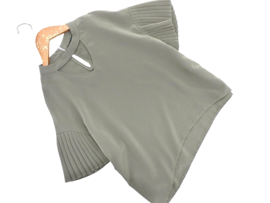 ネコポスOK BUONA GIORNATA ボナジョルナータ プリーツスリーブ ブラウス シャツ sizeF/グレー ■◆ ☆ fec3 レディース拍卖