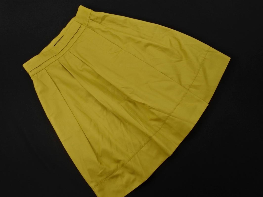 ネコポスOK INDIVI インディヴィ フレア Aライン 台形 スカート size38/黄 ■■ ☆ fec8 レディース拍卖