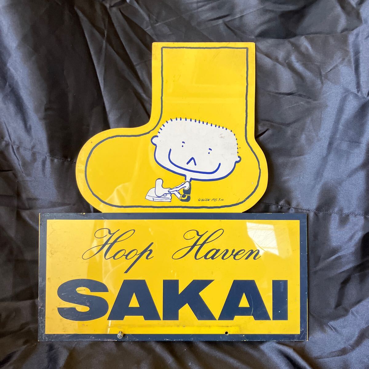 SAKAI 看板 置物 イエロー×ネイビー ヴィンテージ スポーツ 拍卖
