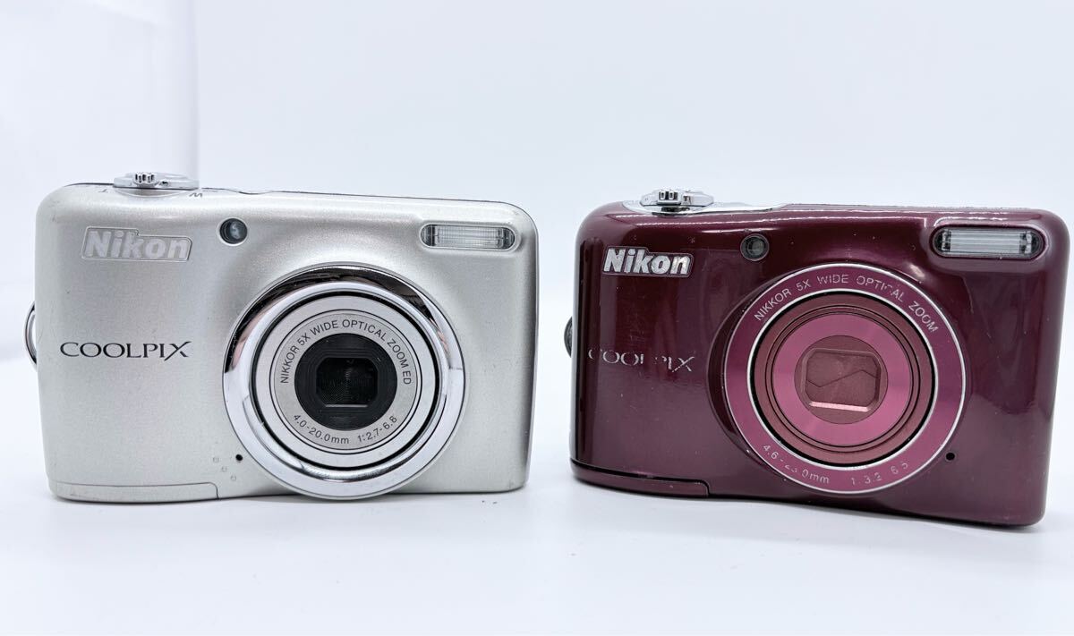 ★訳あり特上品★ NIKON ニコン COOLPIX L23 シルバー / L32 レッド 2個まとめ コンパクトデジタルカメラ #M2402#41-25拍卖