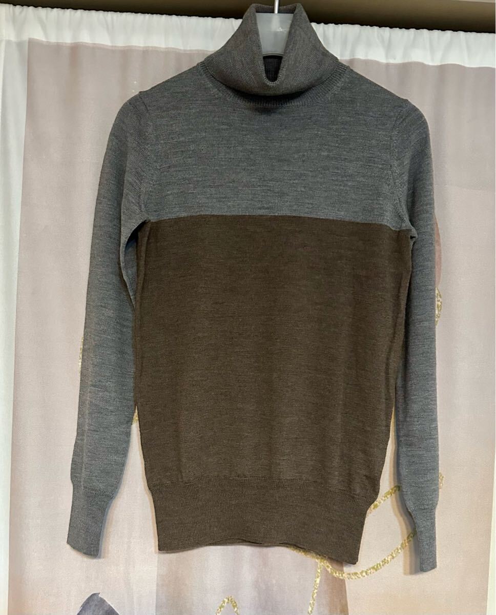 ザノーネ バイカラー タートルネック ニット イタリア製拍卖