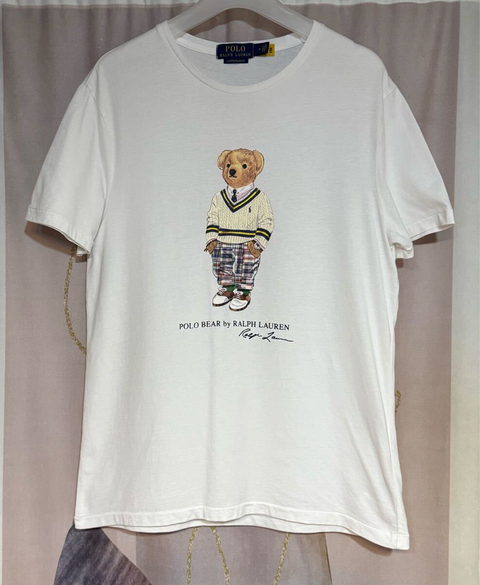 ポロラルフローレン ケーブルニット ベア プリント Tシャツ ホワイト拍卖