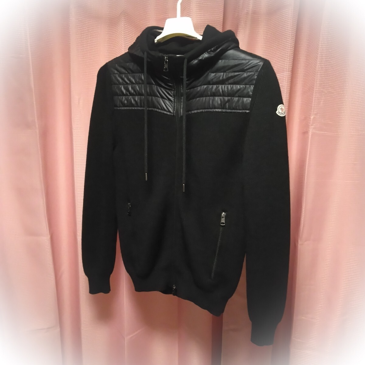 ◆綺麗 M ニット ブルゾン ジャパンタグ正規 本物◆ニット/ナイロン アウター インナー 黒◆極暖 カジュアル ウール セーター◆釣り 登山拍卖