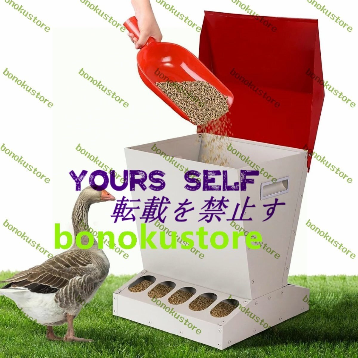 11KG 自動鶏フィーダー ステンレス製の蓋付き 10穴屋外家禽フィーダー 便利なオンデマンド給餌で無駄がなく チャボ キジ ウズラの繁殖拍卖