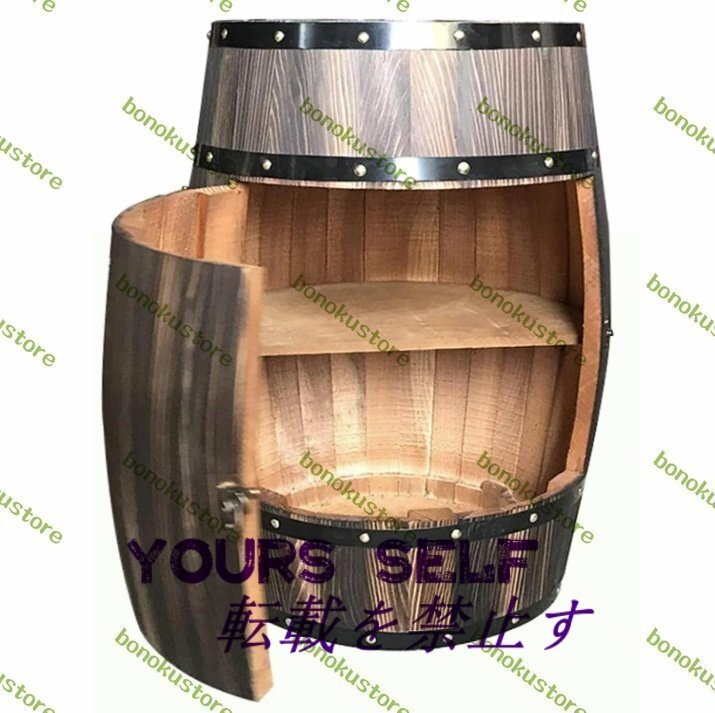 ワインラック ワインラック 木製ワイン樽 樽型ワインホルダー ワイン保存 家庭やバー用のワイン収納ツール 高さ55cm 炭化色拍卖