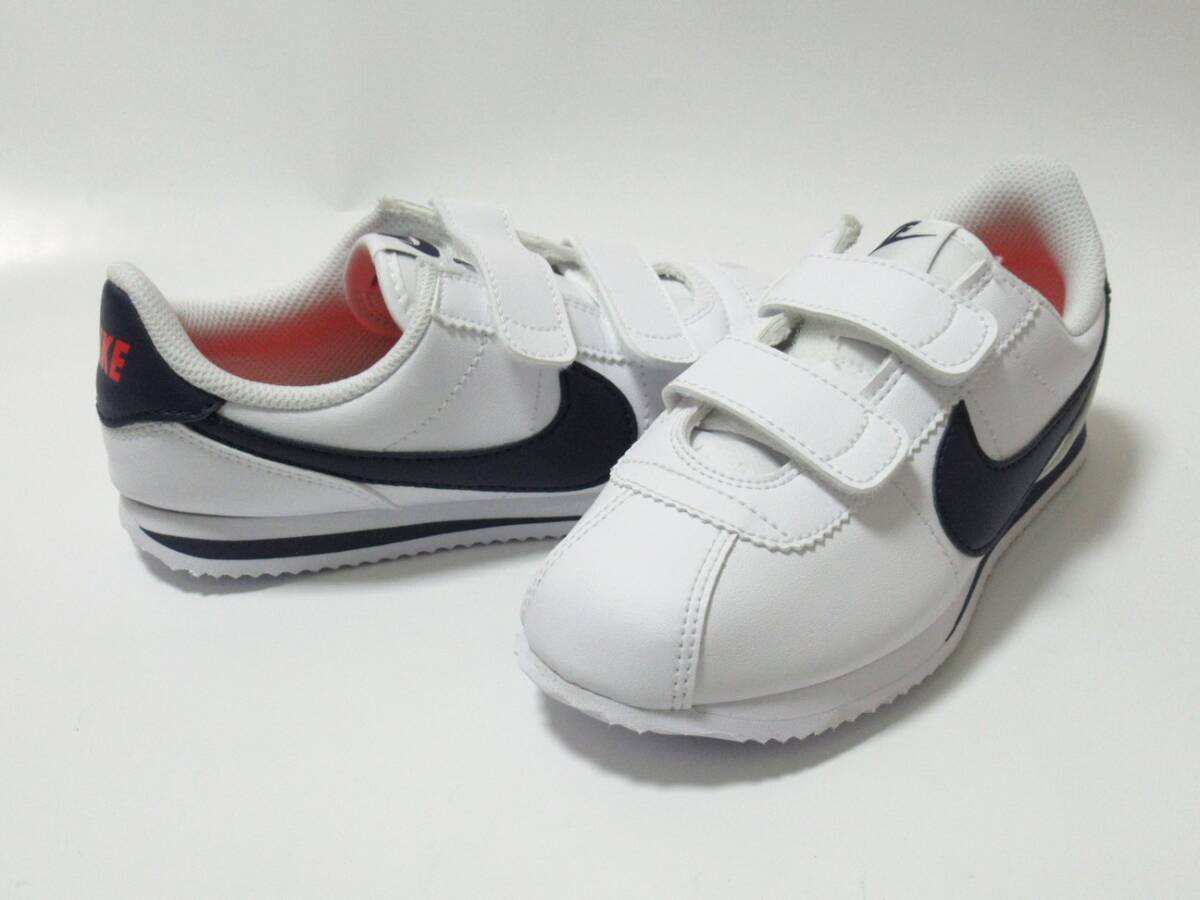 NIKE CORTEZ BASIC SL PSV 白 紺 赤 21cm ナイキ コルテッツ ベーシック ベルクロ キッズ ニュートラルインディゴ 904767-106拍卖