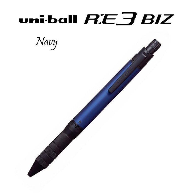 ■●送料無料【MITSUBISHI/三菱】ユニボール R:E 3 BIZ /アールイー3 ネイビー 紺 消せる3色ボールペン ローレット加工 新品 単品/MIT52-NV拍卖