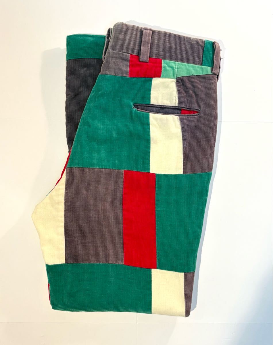 貴重 美品 70's クレイジーパンツ 細畝 コーデュロイ W32 古着 ヴィンテージ W34 W33 USA製 クレイジーパターン拍卖