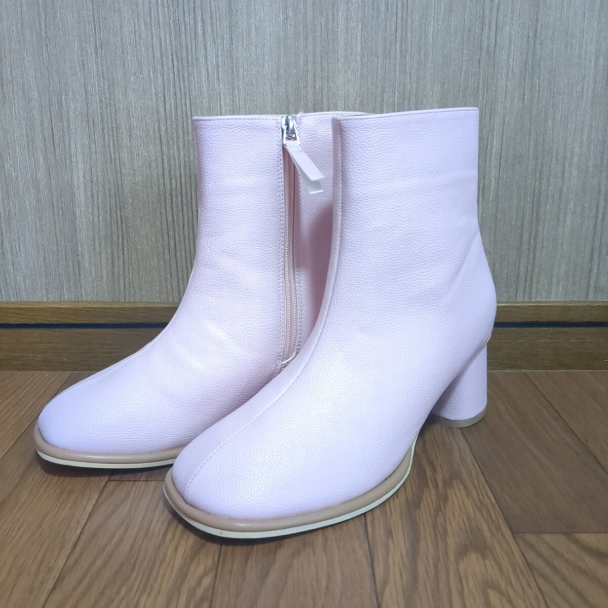 RODEO CROWNS WIDE BOWL ピンク ジッパー付き ブーティ ロデオクラウンズ ショートブーツ ピンク L拍卖