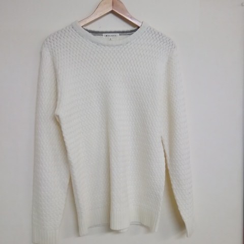 ★【古着】 THE SHOP TK(ザ ショップ ティーケー) 長袖セーター(セーター) Mサイズ 白(ホワイト)拍卖