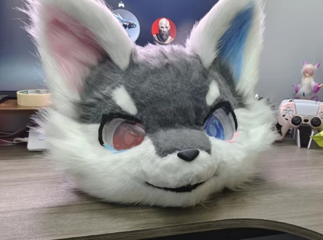 ★着ぐるみヘッド 犬 NO.137 グレー 全頭ヘッド ケモノ ファースーツ ぬいぐるみ コスプレ コスチューム kigurumi 一点物拍卖