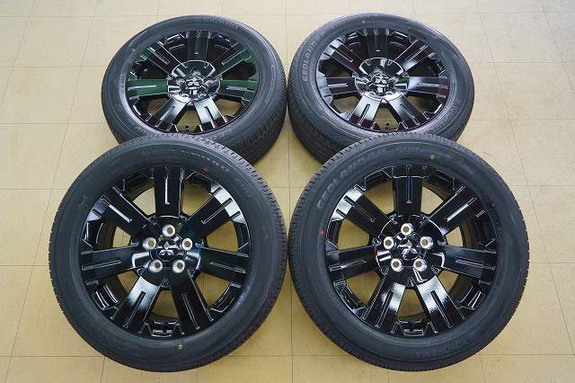 3【25年 新車外し 中古 SET】ミツビシ デリカ D5 シャモニー 純正 18インチ 5H114.3 7J+38 225/55R18 ヨコハマ ジオランダー SUV G055拍卖