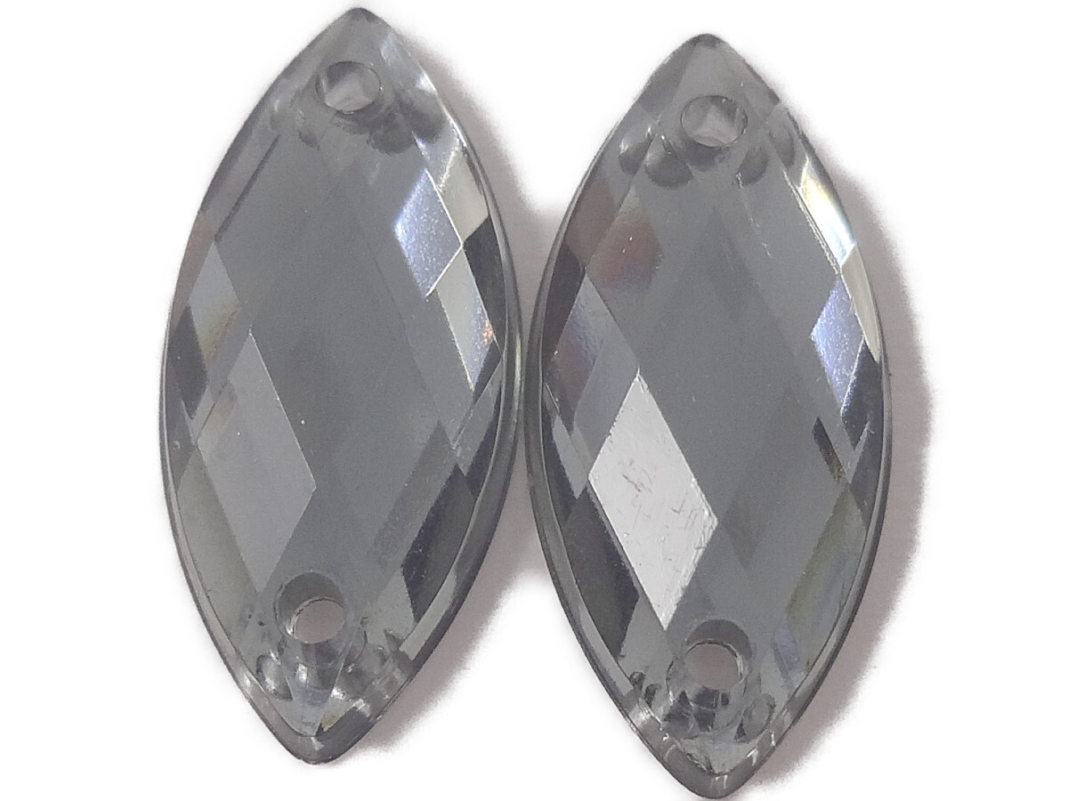 キラリ手芸部 No.2783ビジュー パーツ 手芸用 ソーオン ストーン(アクリル)グレー_0.7×1.5cm_20個入り拍卖