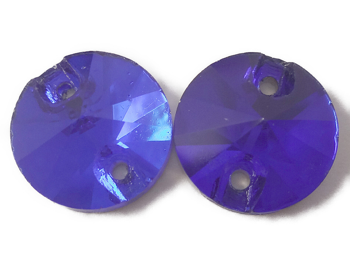 キラリ手芸部 No.6134手芸用ビジュー パーツ ソーオン ストーン(ガラスビーズ ラインストーン)青色(ブルー)_1cm×1cm_12個入り拍卖