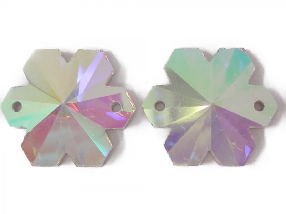 キラリ手芸部 No.6210手芸用ビジュー パーツ ソーオン ストーン(ガラスビーズ ラインストーン)クリスタルAB_1.8cm×1..8cm_9個入り拍卖