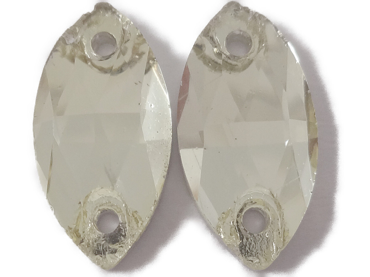 キラリ手芸部 No.6158手芸用ビジュー パーツ ソーオン ストーン(ガラスビーズ ラインストーン)黄色(イエロー)_1.2cm×0.6cm_15個入り拍卖